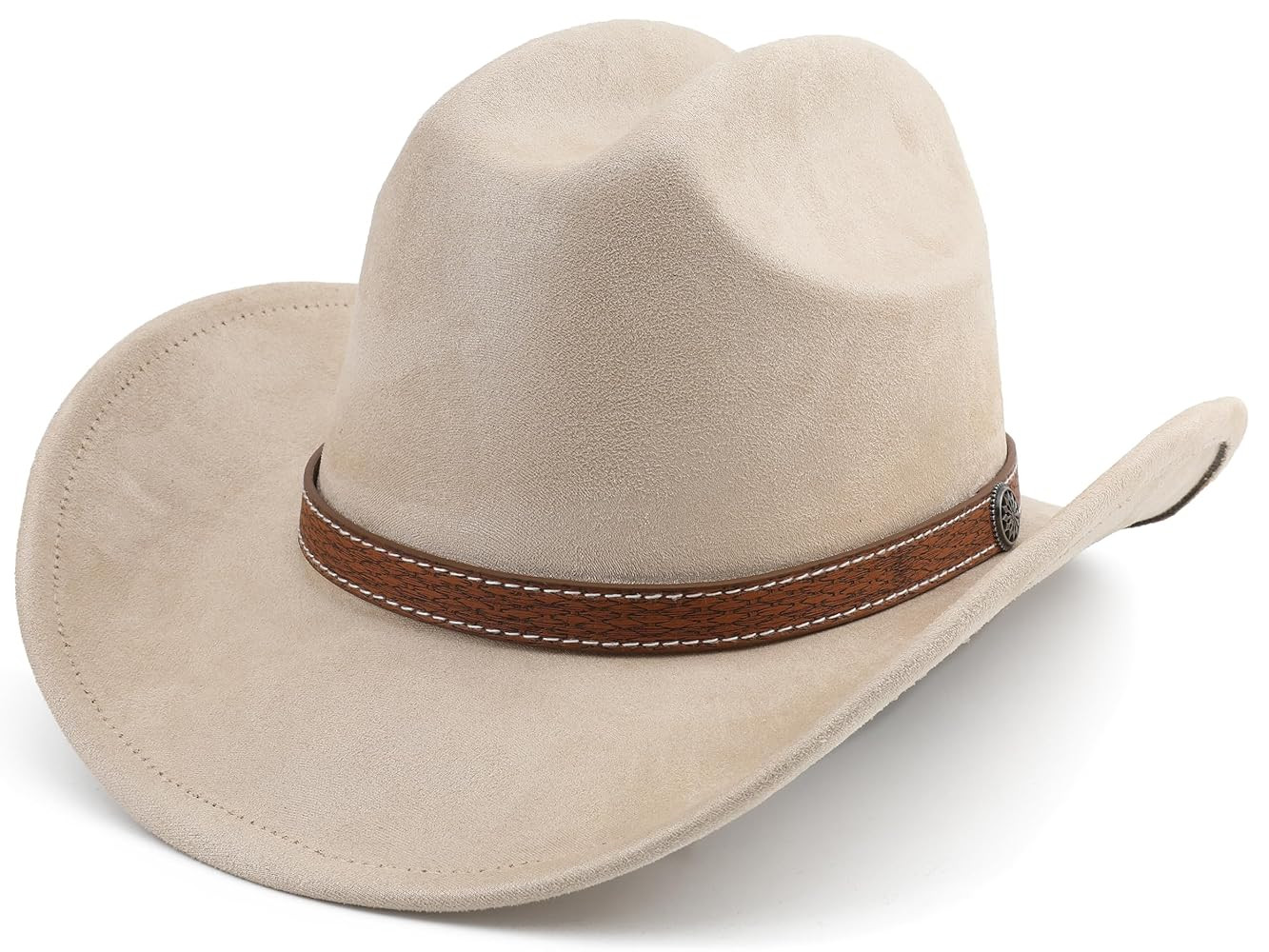 Western Cowboy Hat for Women Men Small Short Wide Brim Beach Cowgirls Cattleman Cowboys Hats | Amazon (US)