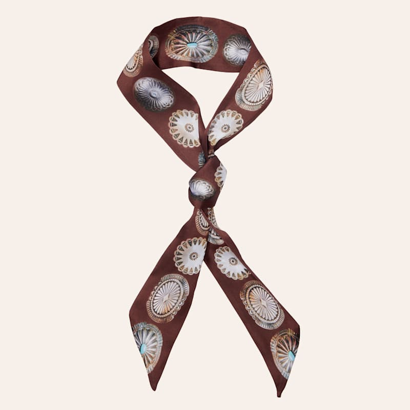 Fringe Scarves Brown Big Concho Twilly Scarf | Cavender's