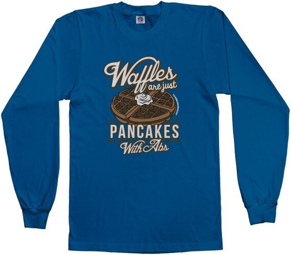 Waffles Are Just Pancakes With Abs Unisex Kids' Youth Long Sleeve T-shirt | Etsy (US)