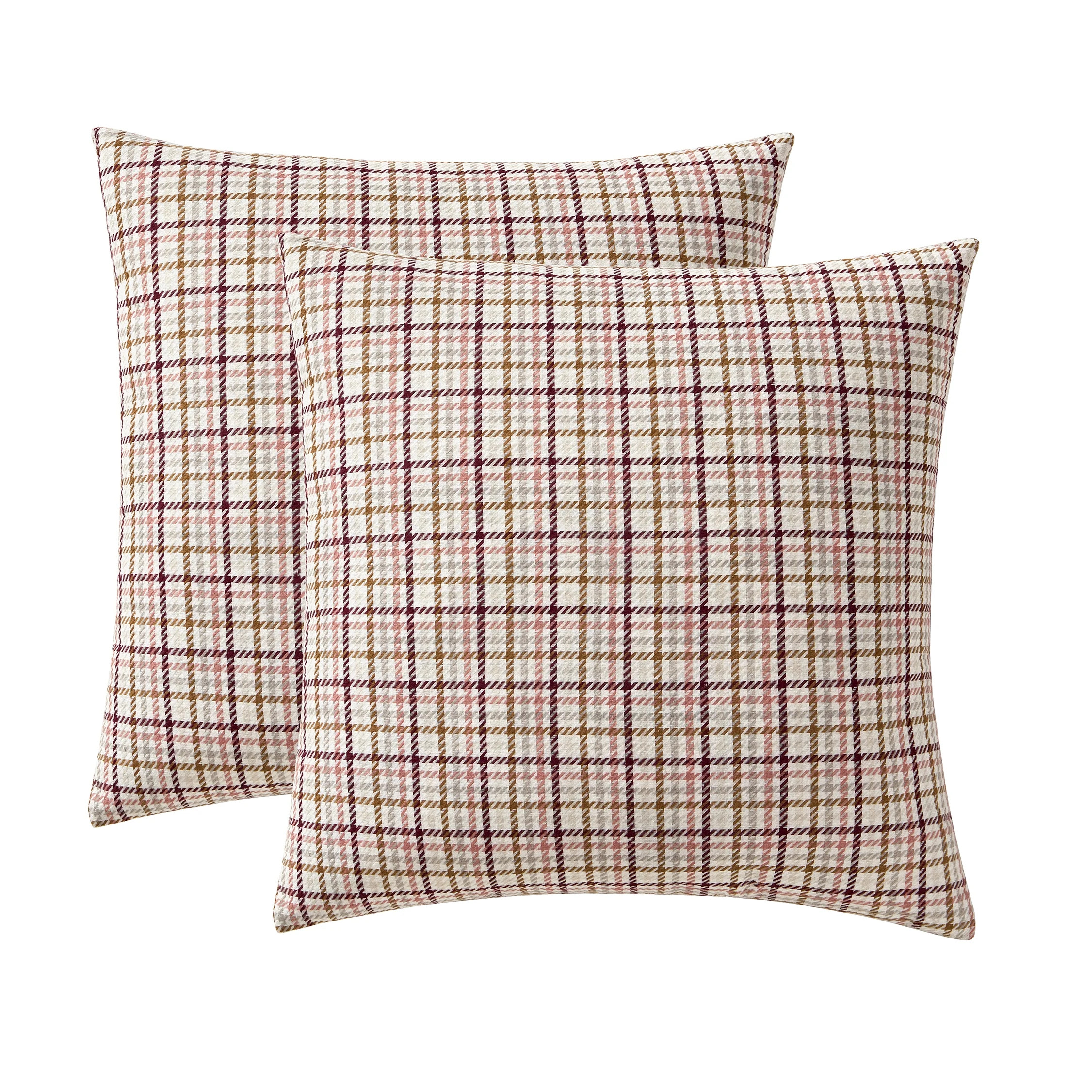 Mainstays 18" x 18" Multi Houndstooth Plaid Decorative Pillows (2 Count) | Walmart (US)