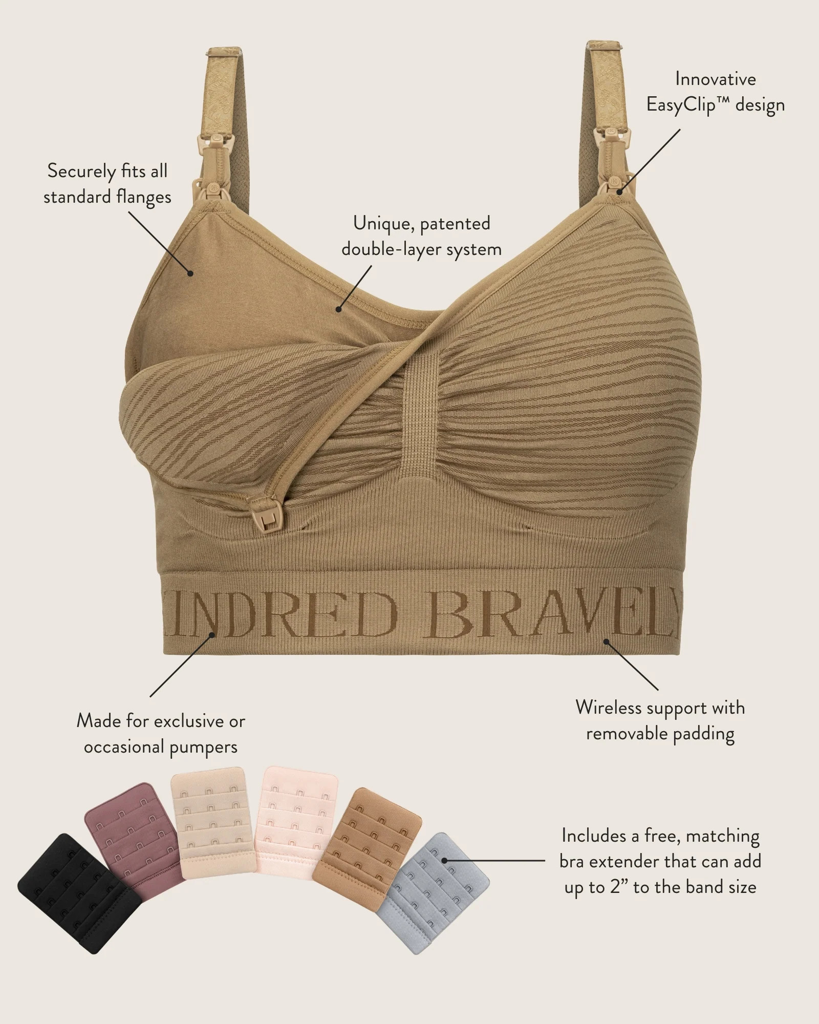 Sublime® Hands-Free Pumping & Nursing Bra | Beige – Kindred Bravely | Kindred Bravely