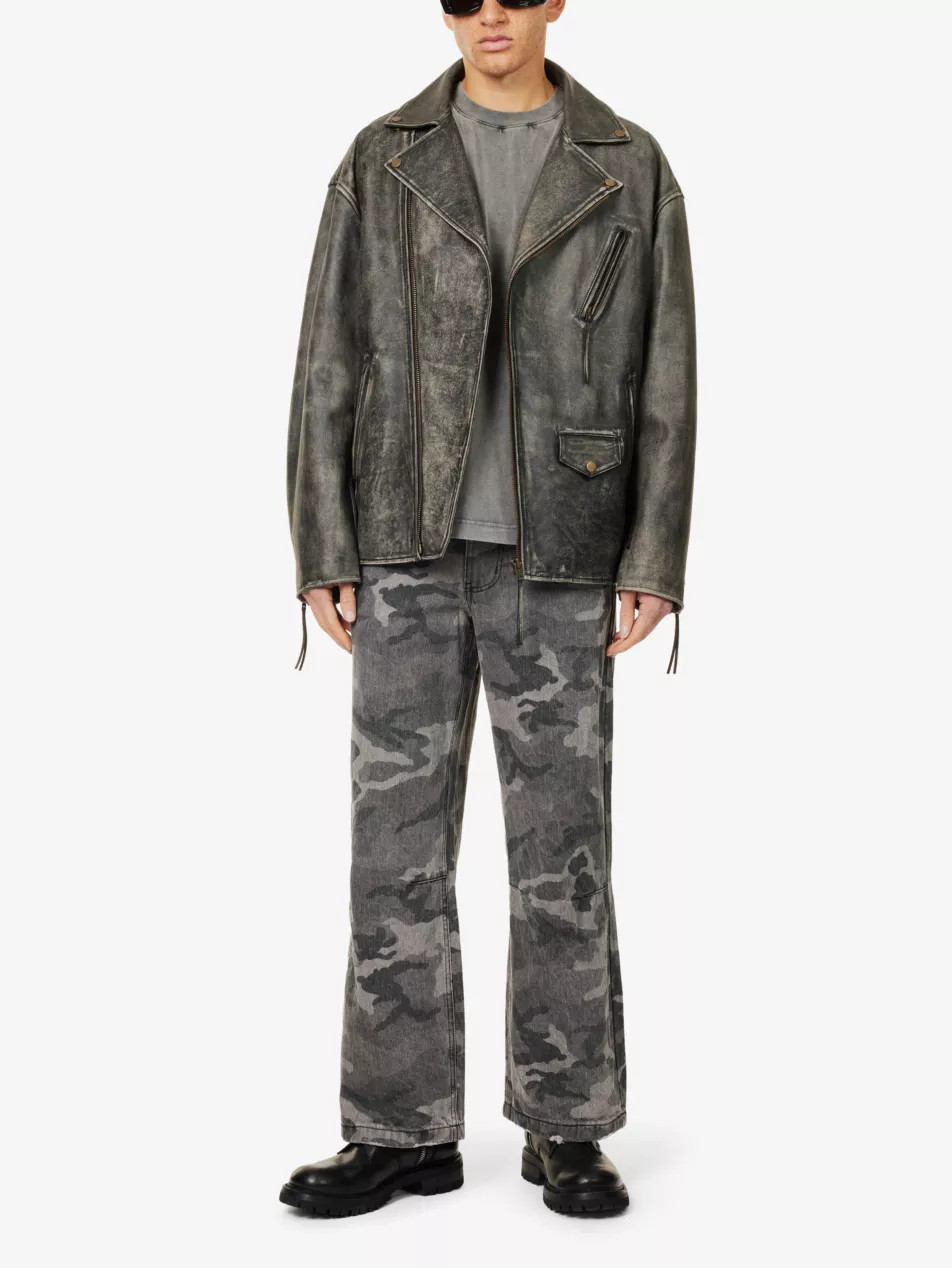 Colossus camouflage-print wide-leg relaxed-fit denim-blend jeans | Selfridges