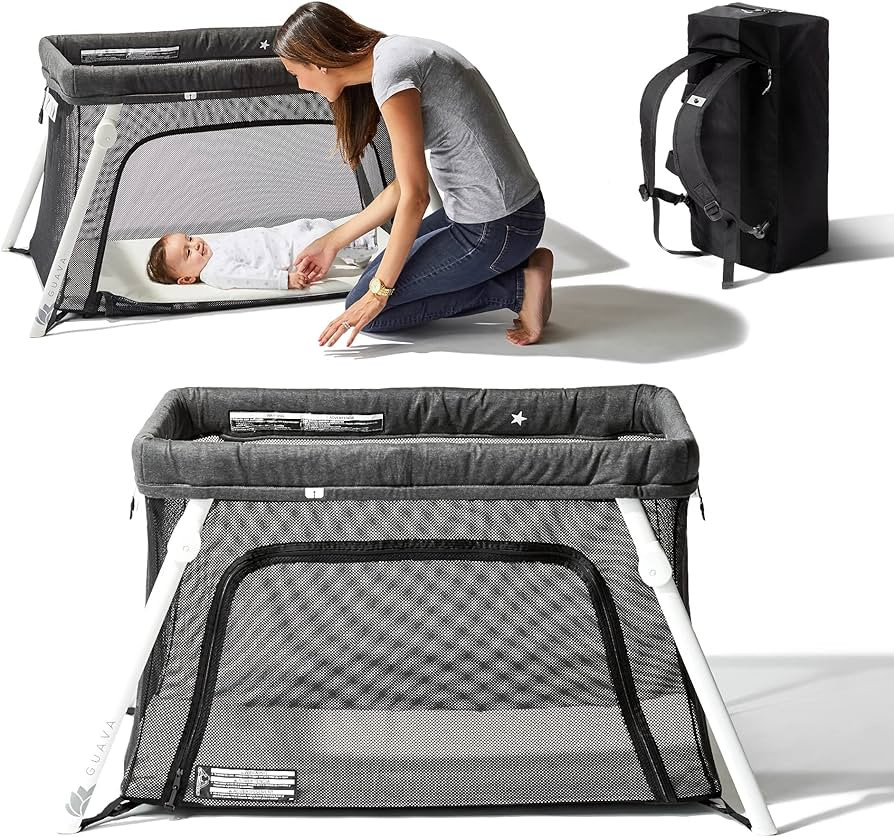 Guava Family Lotus Travel Crib | Certified Baby Safe Portable Crib with Mattress | Folding Portab... | Amazon (US)