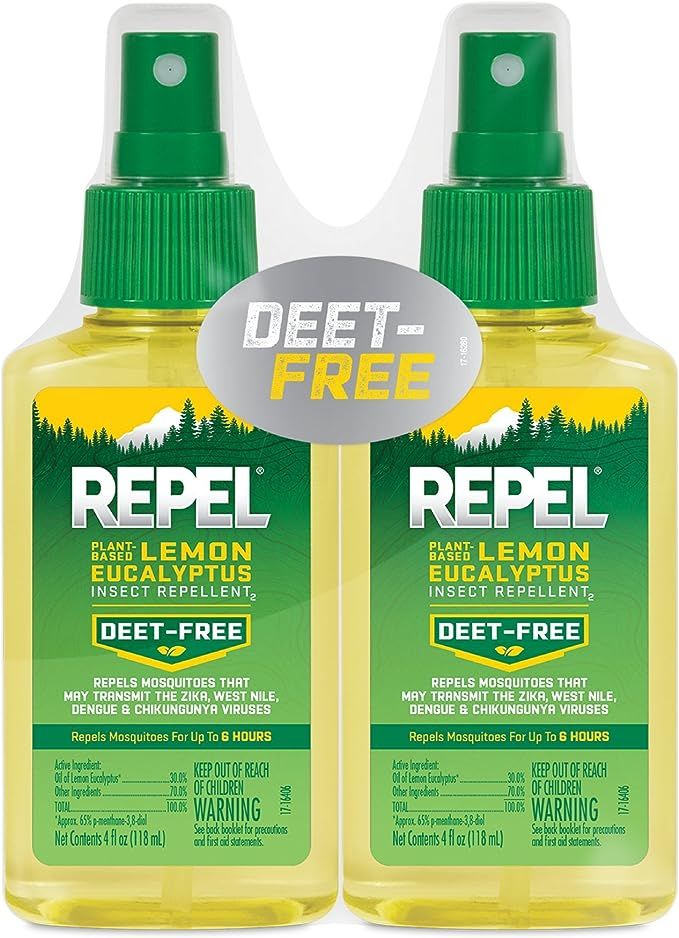 REPEL Plant-Based Lemon Eucalyptus Insect Repellent, Pump Spray, 4-Ounce, Pack of 2 | Amazon (US)