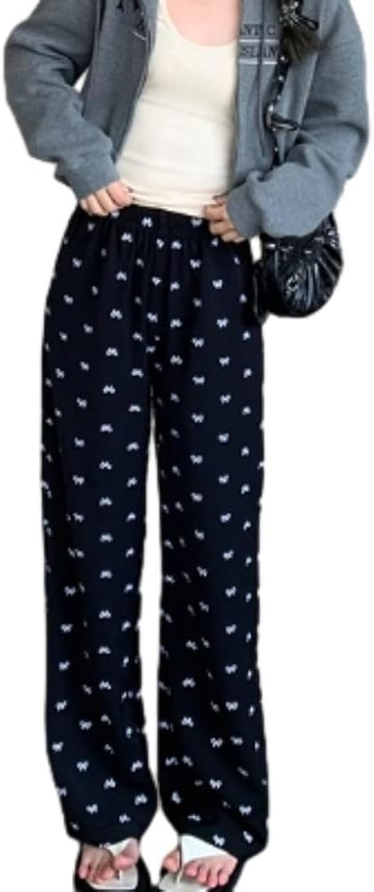 Preppy Pajama Pants Bow Printed Pj Preppy Clothes for Women Aesthetic Clothes | Amazon (US)