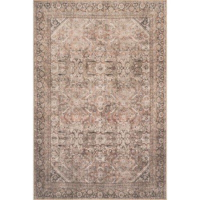 Nuloom Hillstone Collection Deka Traditional Vintage Medallion Area Rug, 6' 7" x 9', Rust | Target