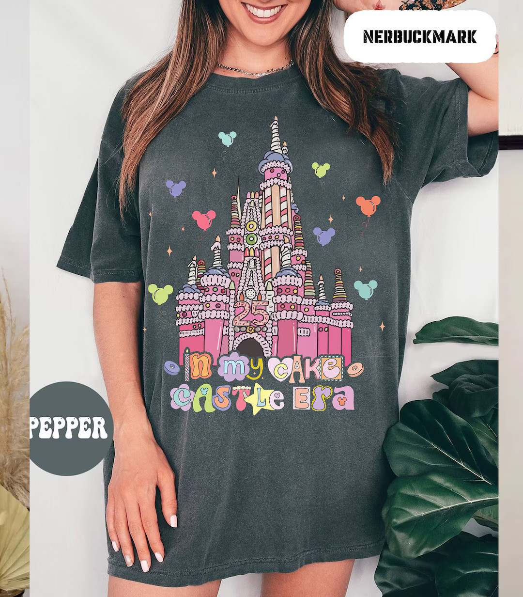 Vintage in My Cake Castle Mickey Eras Shirt, Disney Cake Castle Comfort Colors Shirt, Happily Eve... | Etsy (US)