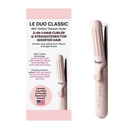 L'ange Hair Le Duo 360 Airflow Styler, Titanium Flat Iron Hair Straightener (Blush) | Walmart (US)