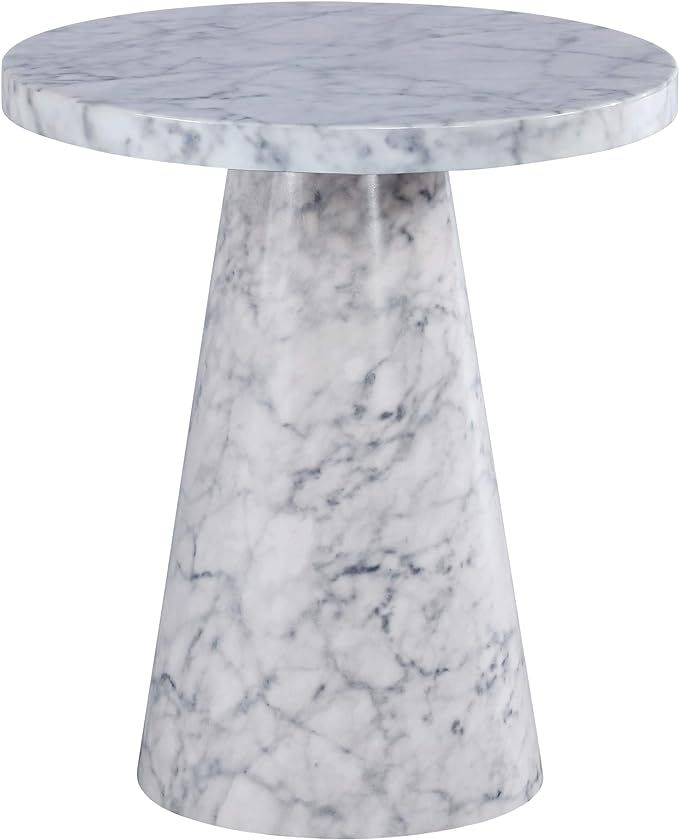 Meridian Furniture Omni Collection Modern | Contemporary Round Faux Marble End Table, 20" W x 20"... | Amazon (US)