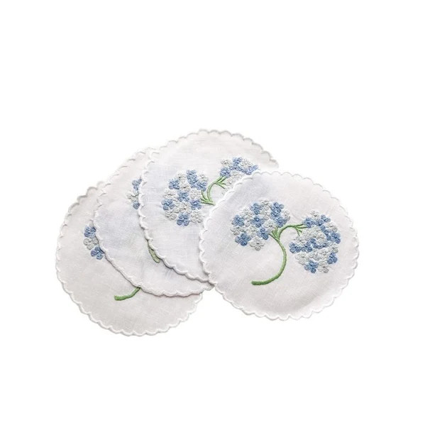 Hydrangea Linen Coaster Set | Cailini Coastal