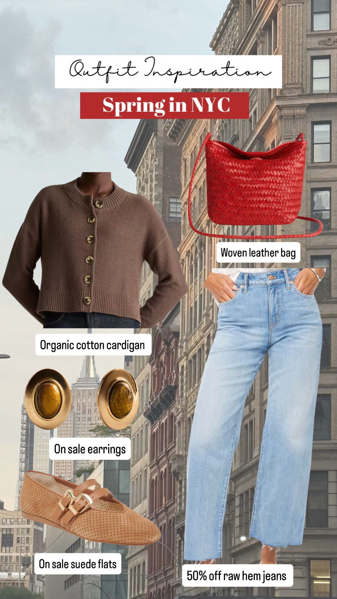 Spring in nyc outfit
Organic cotton cardigan xs
25 raw hem jeans 50% off

#LTKSaleAlert