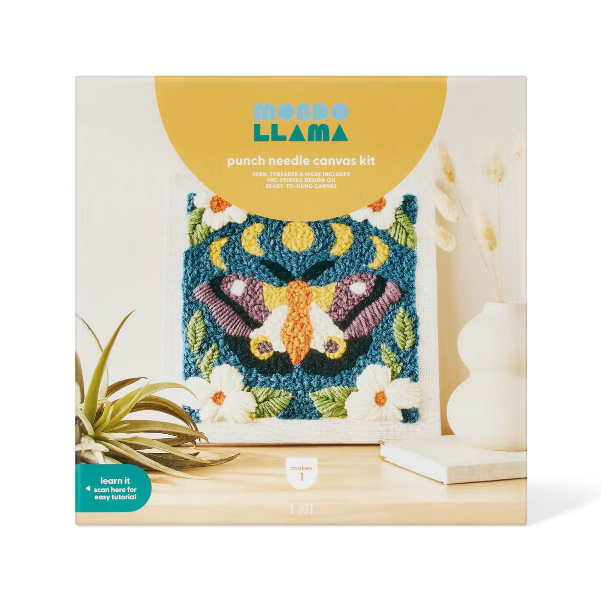 Halloween Craft Moth Punch Needle Canvas Kit - Mondo Llama™ | Target