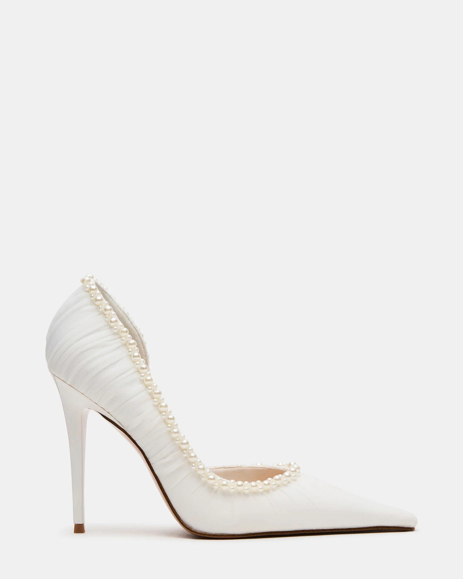 Steve Madden Women's Elegant Pearl Pointed Toe Heels - Ivory Mesh - Size 7.5 | Steve Madden (US)