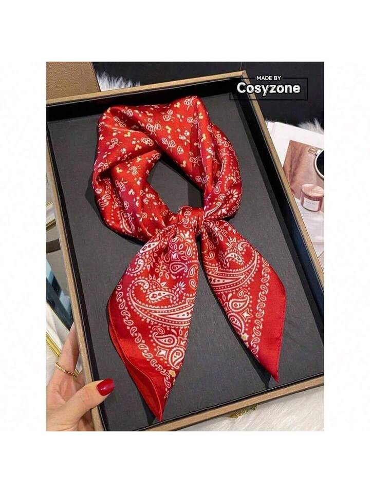 Bohemian Style Paisley Print 70cm Square Scarf, Suitable For Casual And Fashionable Street Outings As Bandana, Headband, Headwrap, Outdoor Windproof And Sun-Protective Shawl To Accessorize Your Look | SHEIN