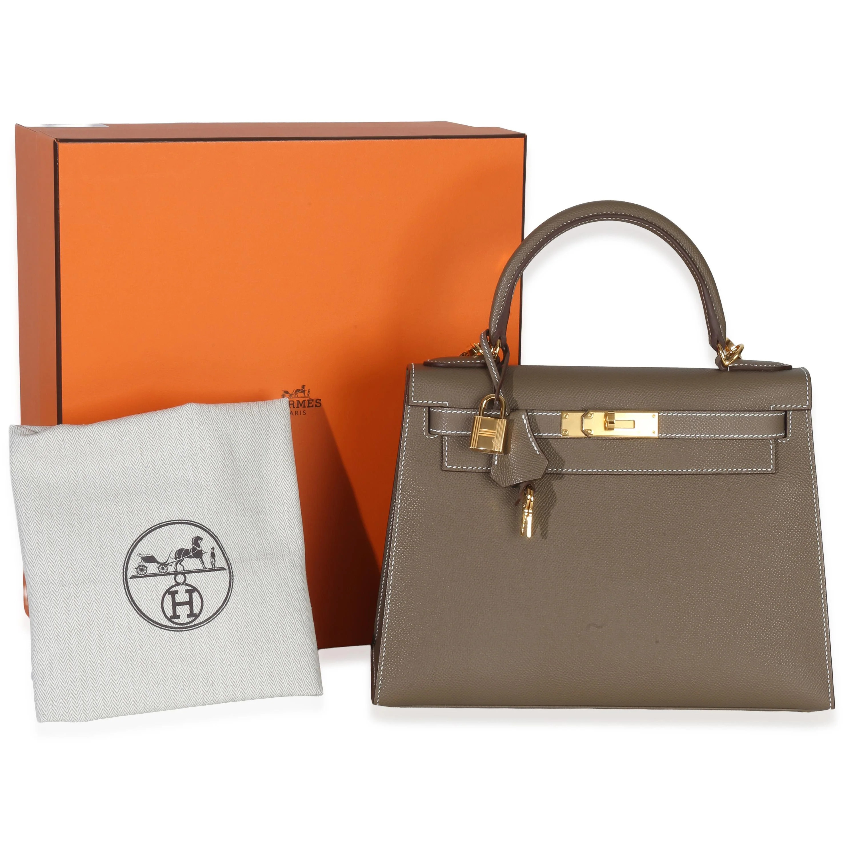 Hermès Epsom Sellier Kelly 28 GHW Etoupe | Italist.com US