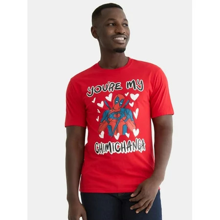 Deadpool Men s Valentine s Day Graphic Tee with Short Sleeves Sizes XS-3XL | Walmart (US)