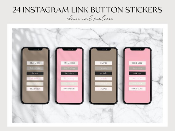 24 Instagram Story Button Sticker Pack, Tap To Shop Link Stickers, IG Sticker Pack For Social Med... | Etsy (US)