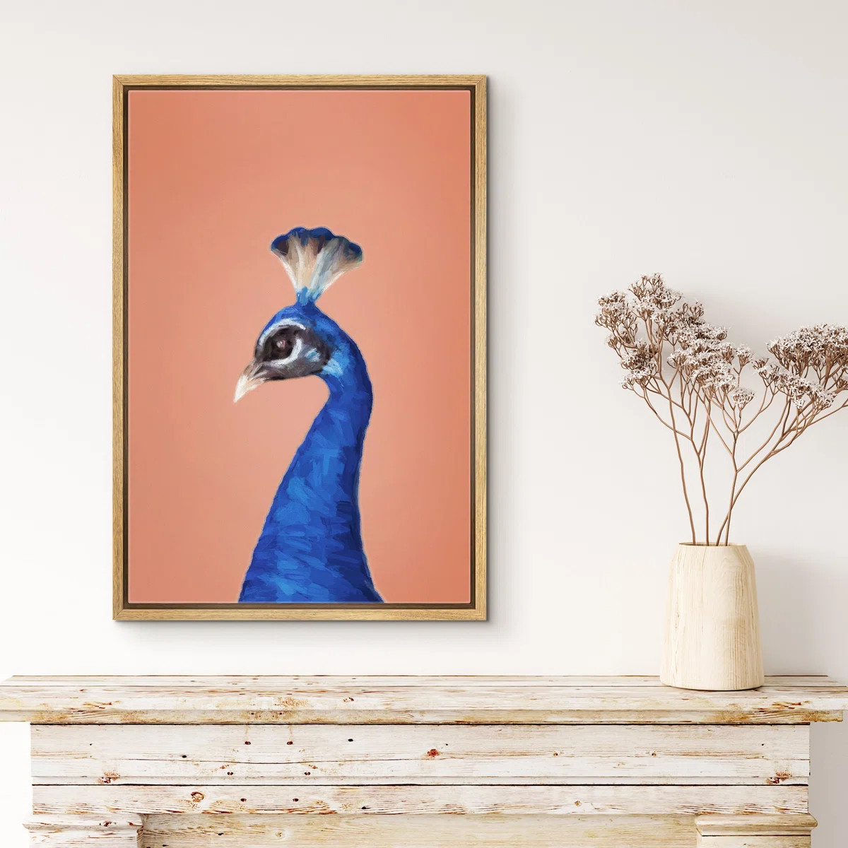 Bright Preppy Animals IDEA4WALL Framed Canvas Print Wall Art Room Decor Vibrant Blue Sapphire Pea... | Wayfair North America