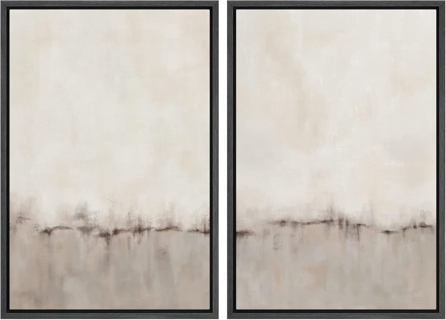 MUDECOR Framed Canvas Print Wall Art Set Watercolor Pastel Duotone Tan Landscape Abstract Shapes ... | Amazon (US)