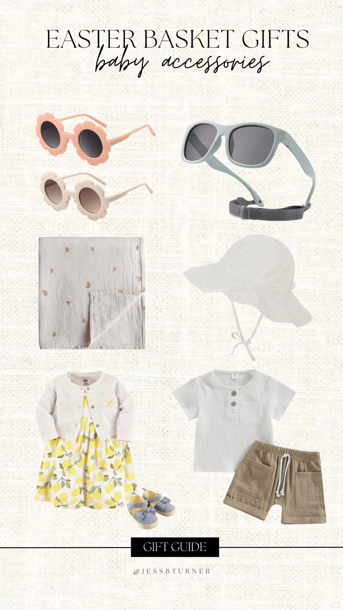 Fun accessories to add in your Easter gift basket for baby💛 

Sunglasses, swaddle blanket, sun hat, spring clothes

#LTKkids #LTKSeasonal #LTKbaby