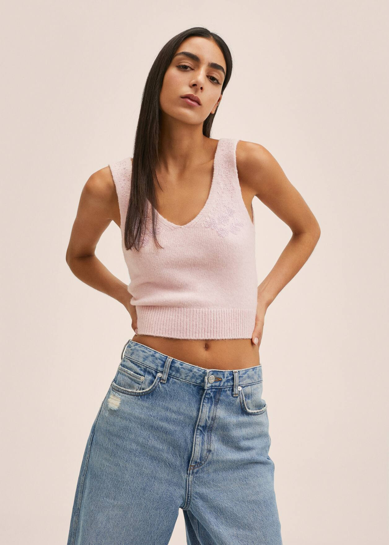 Detail beading top | MANGO (US)