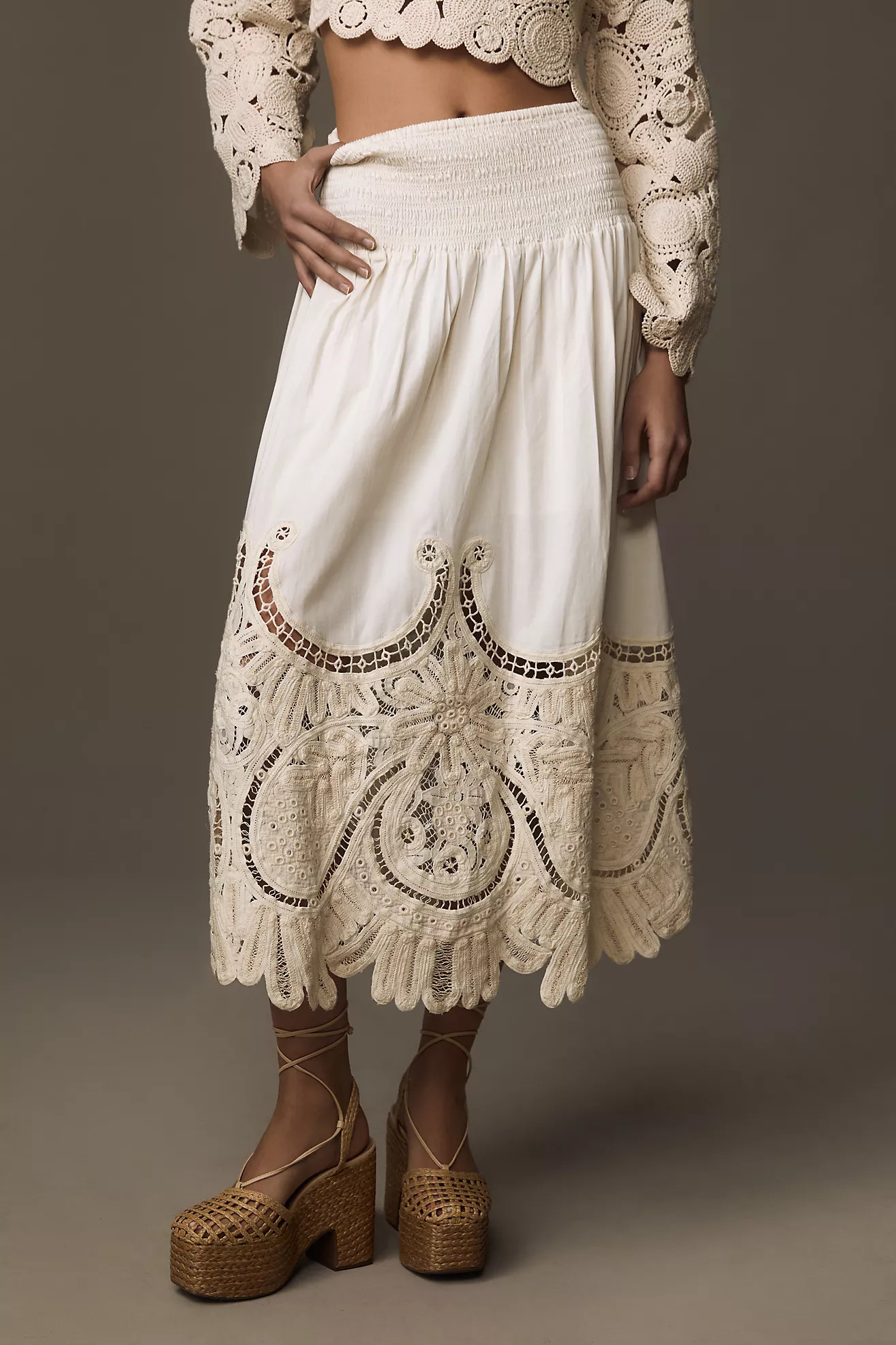 Love The Label Crochet Hem Maxi Skirt | Anthropologie (US)