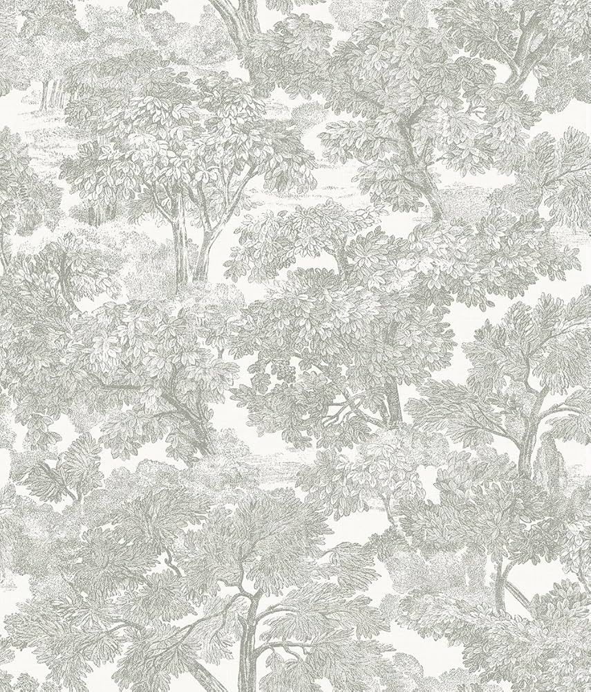 Chesapeake 3115-12541 Spinney Toile Wallpaper, Grey | Amazon (US)