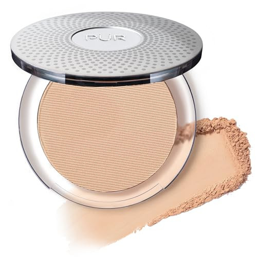 PUR Beauty 4-in-1 Pressed Mineral Makeup Powder Foundation with SPF 15 - Concealer & Finishing Compact Pressed Powder for Face - Buildable Medium to Full Coverage Foundation Powder (Linen) | Amazon (US)