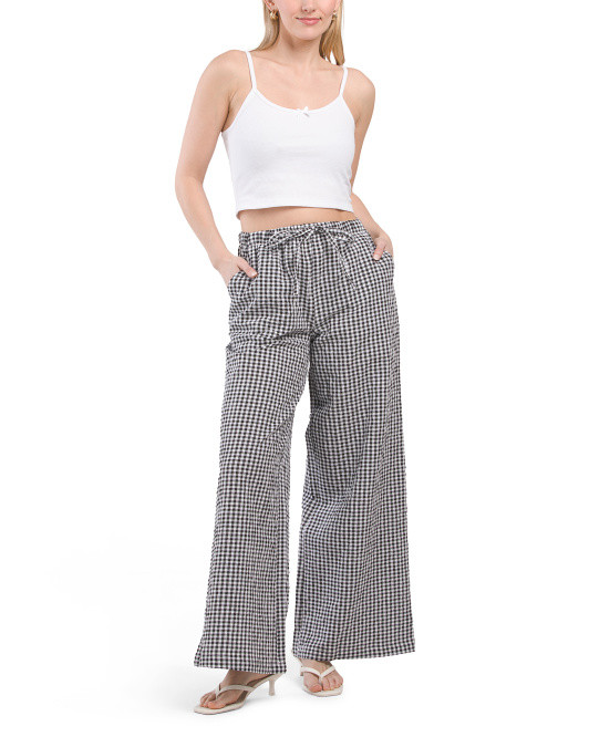 Gingham Pants And Top Set With Scrunchie | TJ Maxx