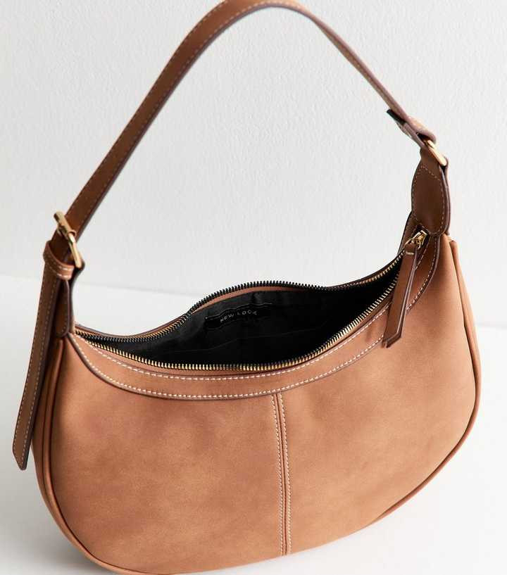 Light Brown Suedette Scoop Shoulder Bag | New Look | New Look (UK)