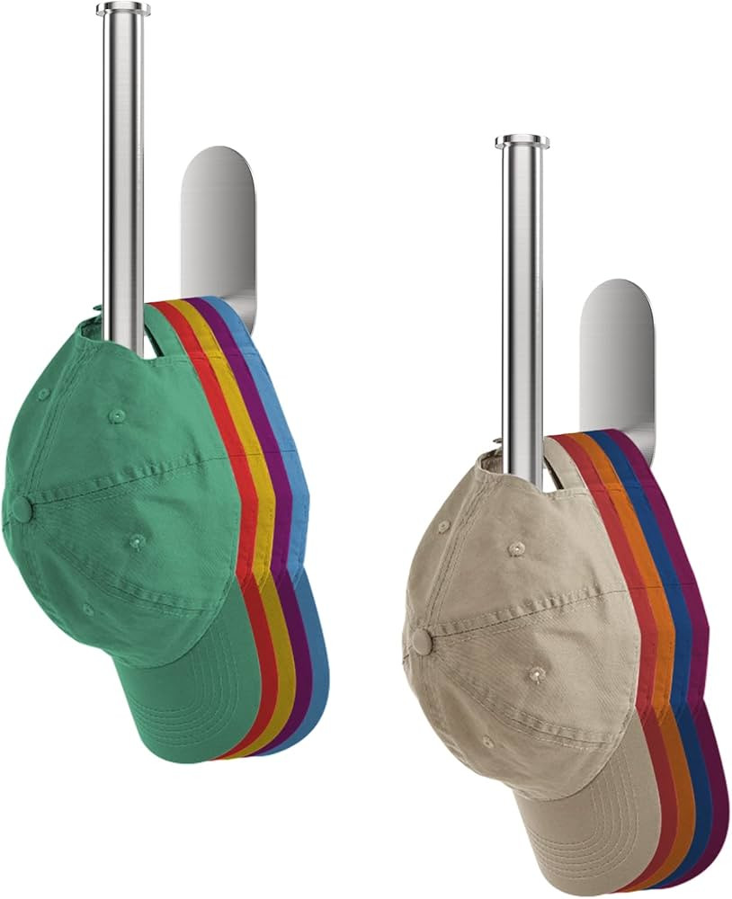 Baseball Cap Hanger, Cap Organizer for Wall, Cap Holder for Baseball Caps, CapRack Stainless Stee... | Amazon (US)