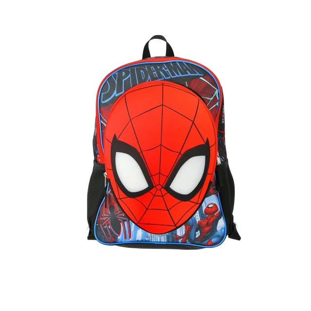 Marvel Spider-Man Mask Boys' Light-Up 17" Backpack, Black/Red | Walmart (US)