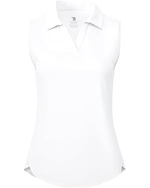 BGOWATU Women's Sleeveless Golf Polo Shirts Collared V Neck Tennis Tank Tops UPF 50+ Quick Dry Li... | Amazon (US)
