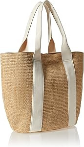 The Drop Women's Tracy Large Canvas Detail Straw Tote | Amazon (US)