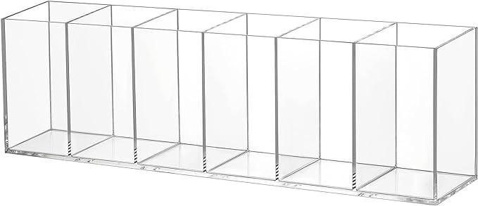 Jetec Acrylic Pencil Holder 6 Compartments Pen Holder Stationery Organizer Makeup Storage Box for... | Amazon (US)