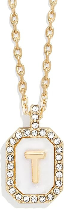 BaubleBar Initial Necklace - Dainty Gold-Plated Personalized Letter Pendant Necklace, Small Dog T... | Amazon (US)