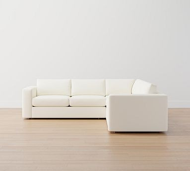 Carmel Square Arm Upholstered 3-Piece L-Shaped Sectional | Pottery Barn (US)