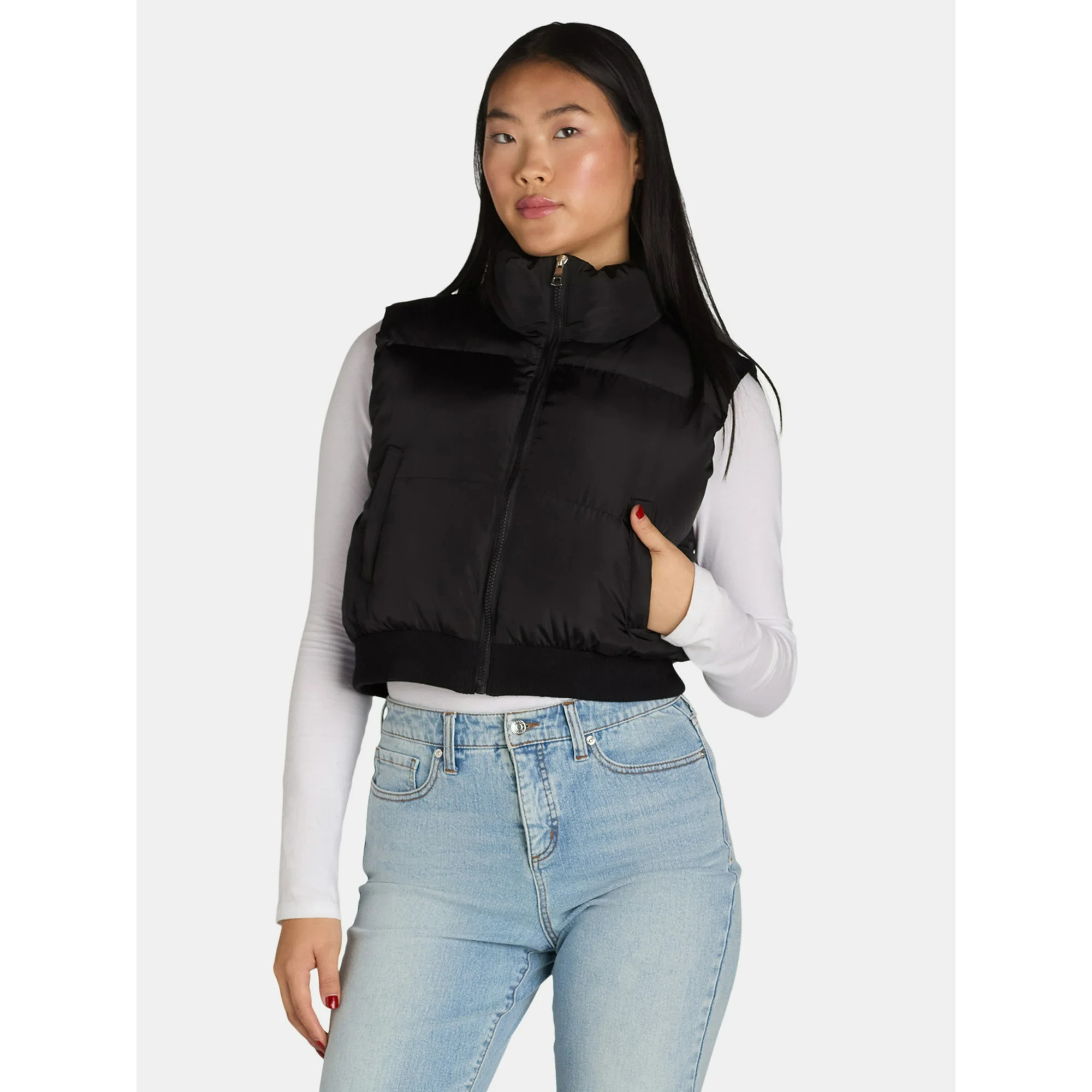 Liv & Lottie Juniors’ Cropped Puffer Vest, Sizes S-XL | Walmart (US)