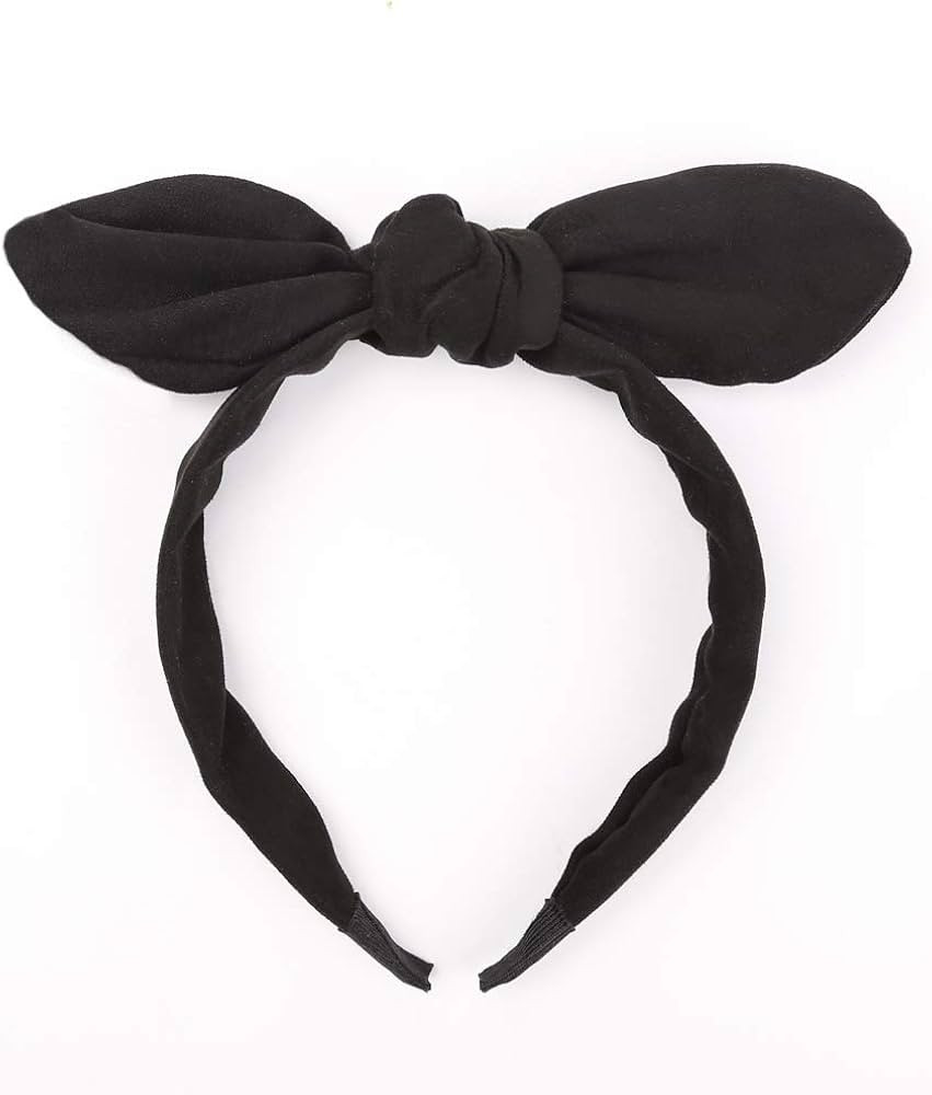 Huachi Bow Headbands for Girls Women Halloween Black Headwrap Cute Turban Hair Hoop Knotted with ... | Amazon (US)