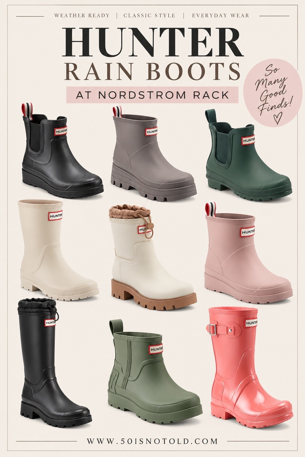 Hunter rain boots on sale at Nordstrom Rack! Lots of great finds and most of these come in several colors. Just in time for rainy Fall weather! 🌧️

#LTKTravel #LTKSeasonal #LTKActive
