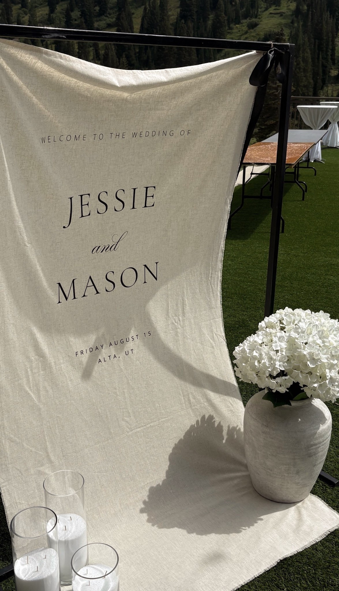 DIY linen welcome sign 

#LTKWedding