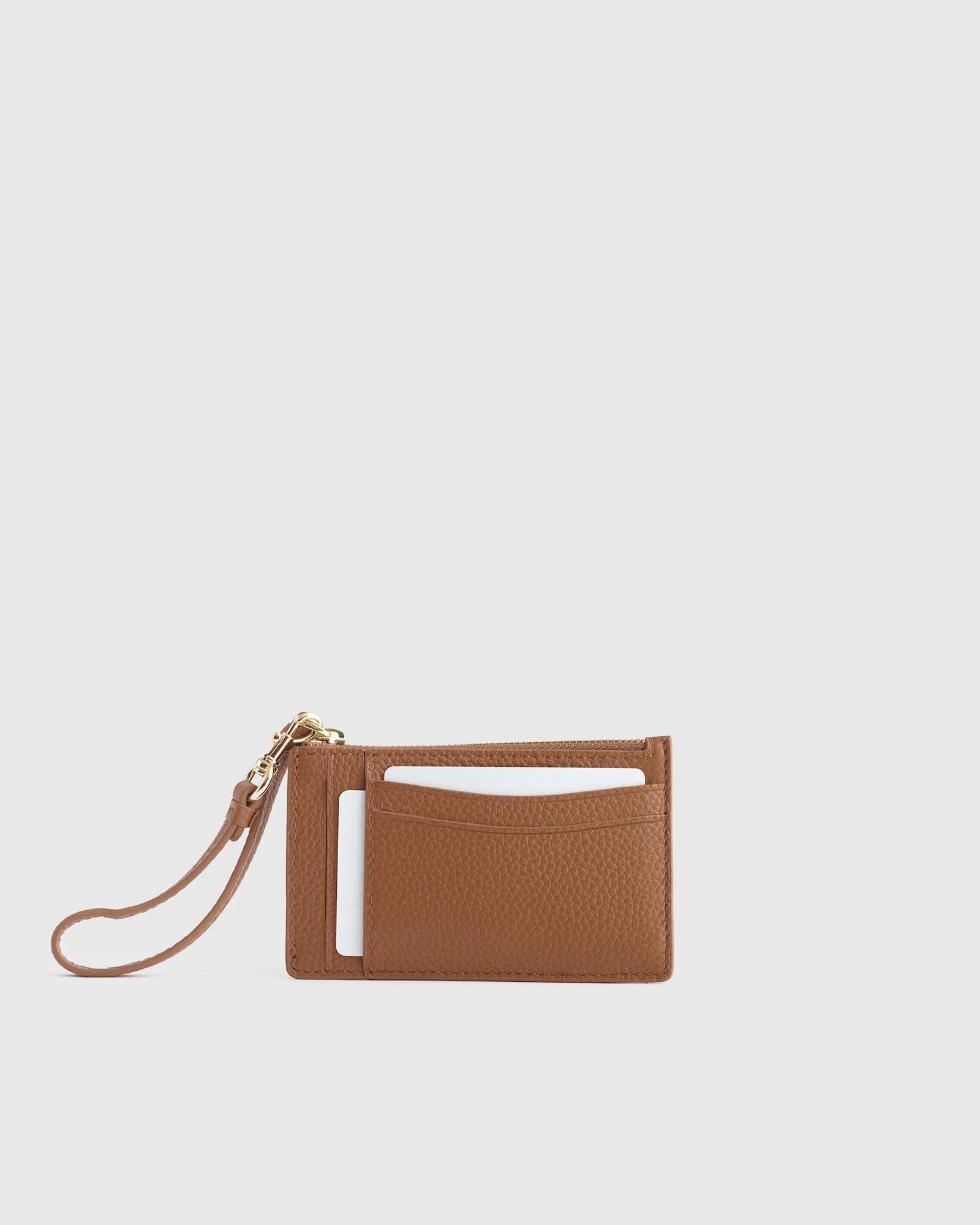 Italian Leather Card Case Wristlet in Cognac | Quince