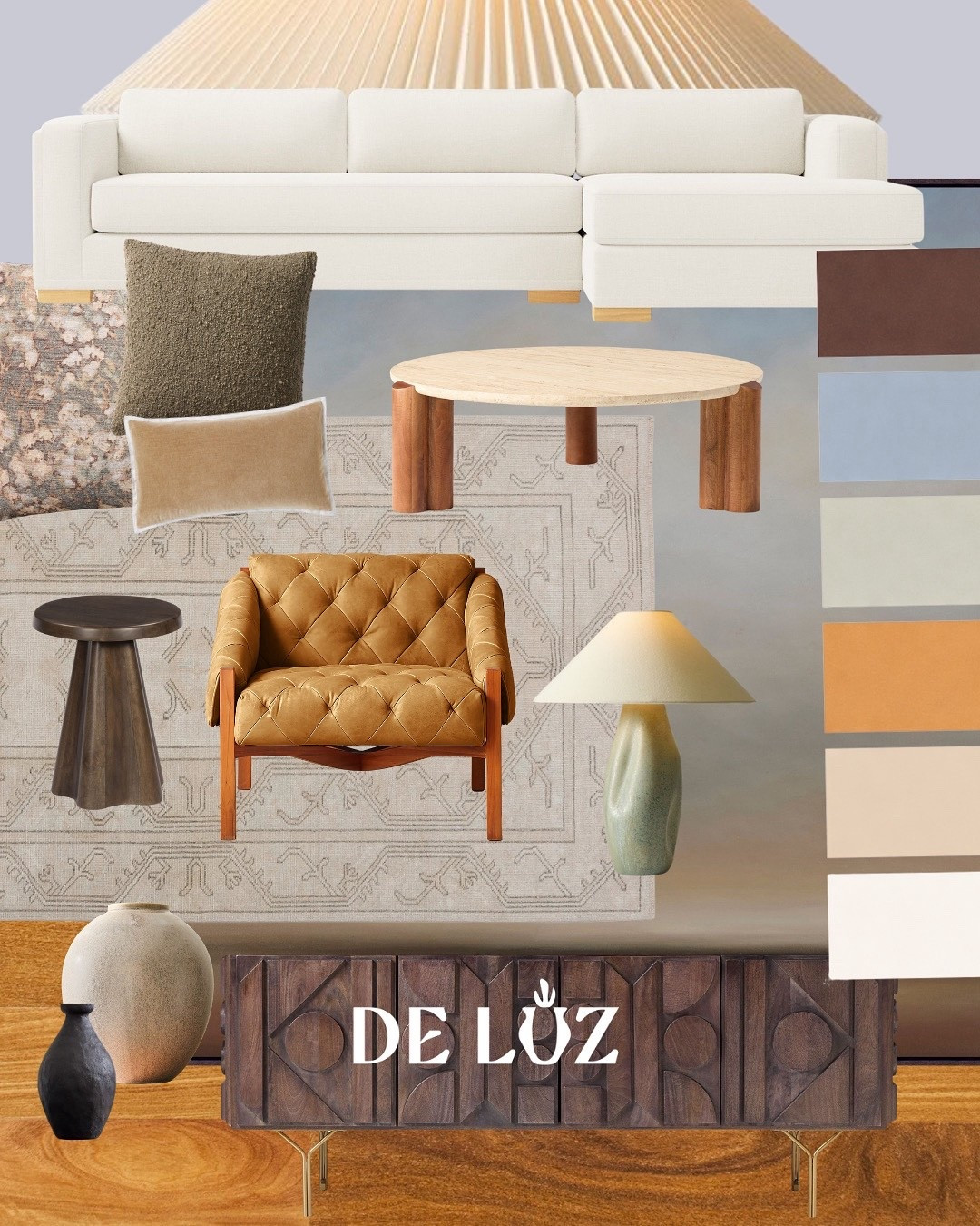 Neutral, but make it layered.

This client came in with a few non negotiables. Keep their dark vintage console and their existing rug, and find a neutral sectional that could actually work for a growing family. So we anchored the room with a cozy oatmeal sofa, then built around it with sculptural pieces to keep things from feeling flat. A travertine top coffee table, caramel leather chairs for a little drama.

This is how you get a space that feels calm but not boring. It is about contrast, texture, and giving a neutral room an actual point of view and personality.


#LTKFindsUnder100 #LTKHome