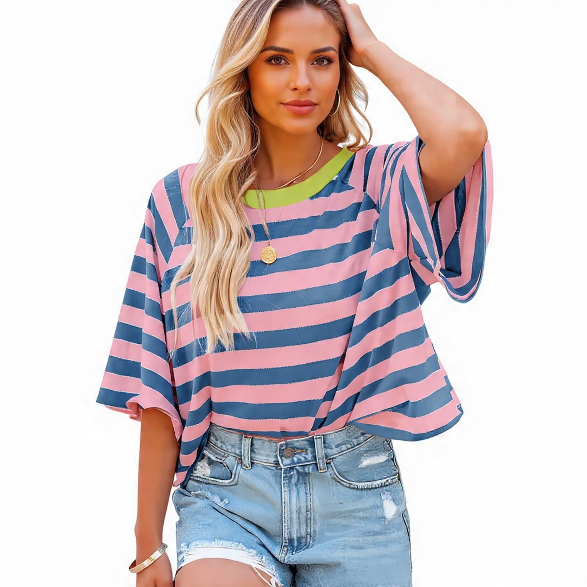 Women's Loose Fit Striped T-Shirt | Kohl's