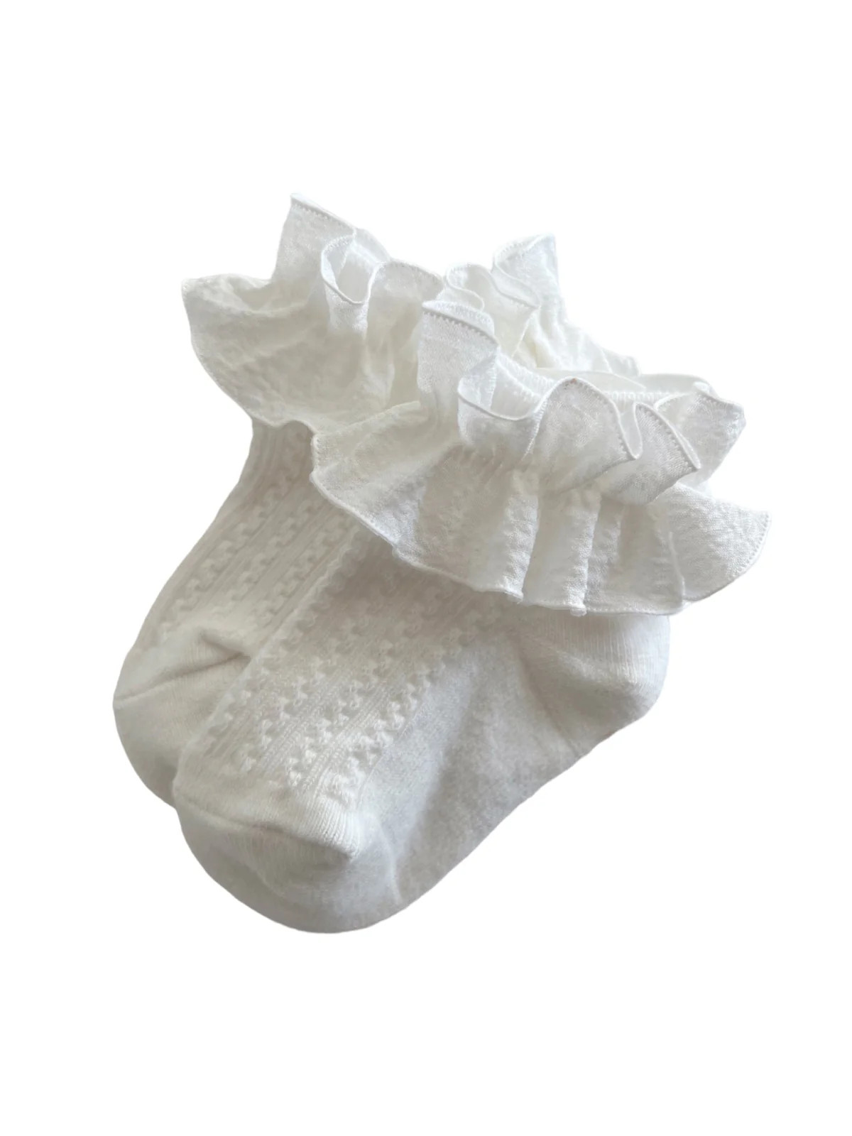 Scrunchie Ruffle Socks, White | SpearmintLOVE