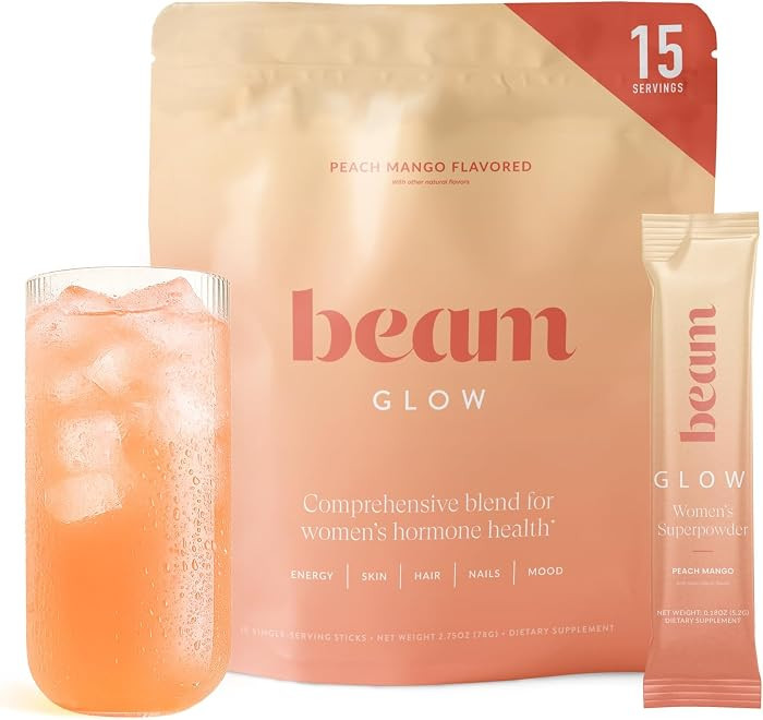 BEAM Glow Hormone Support & Cortisol Supplement for Women - Daily Vitamins for Women with Ashwaga... | Amazon (US)