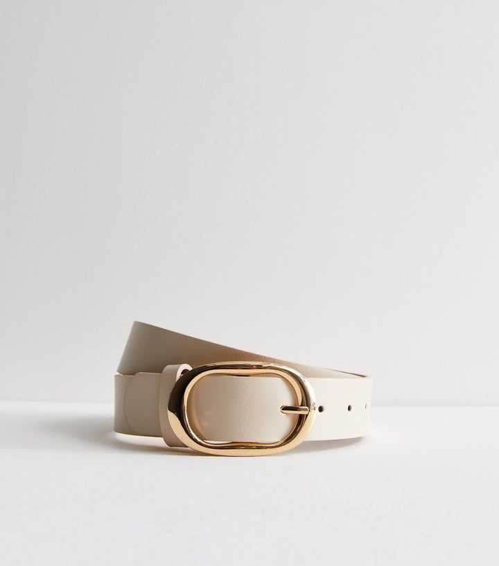 Off White Oval Buckle Belt | New Look | New Look (UK)