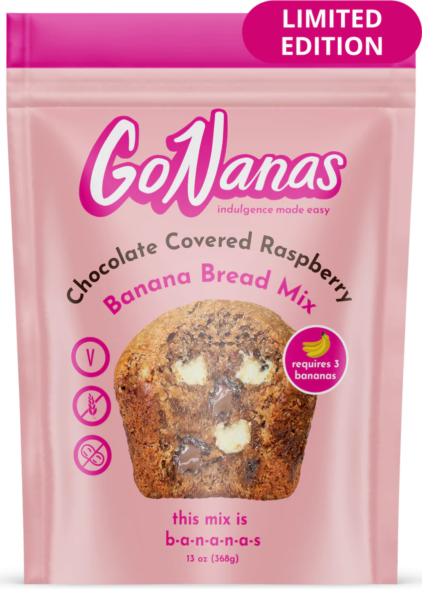Chocolate Raspberry Banana Bread Mix | GoNanas | GoNanas