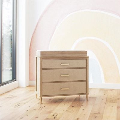 Little Seeds Shiloh 3 Drawer Convertible Dresser & Changing Table, Natural and Faux Rattan | Ashley Homestore