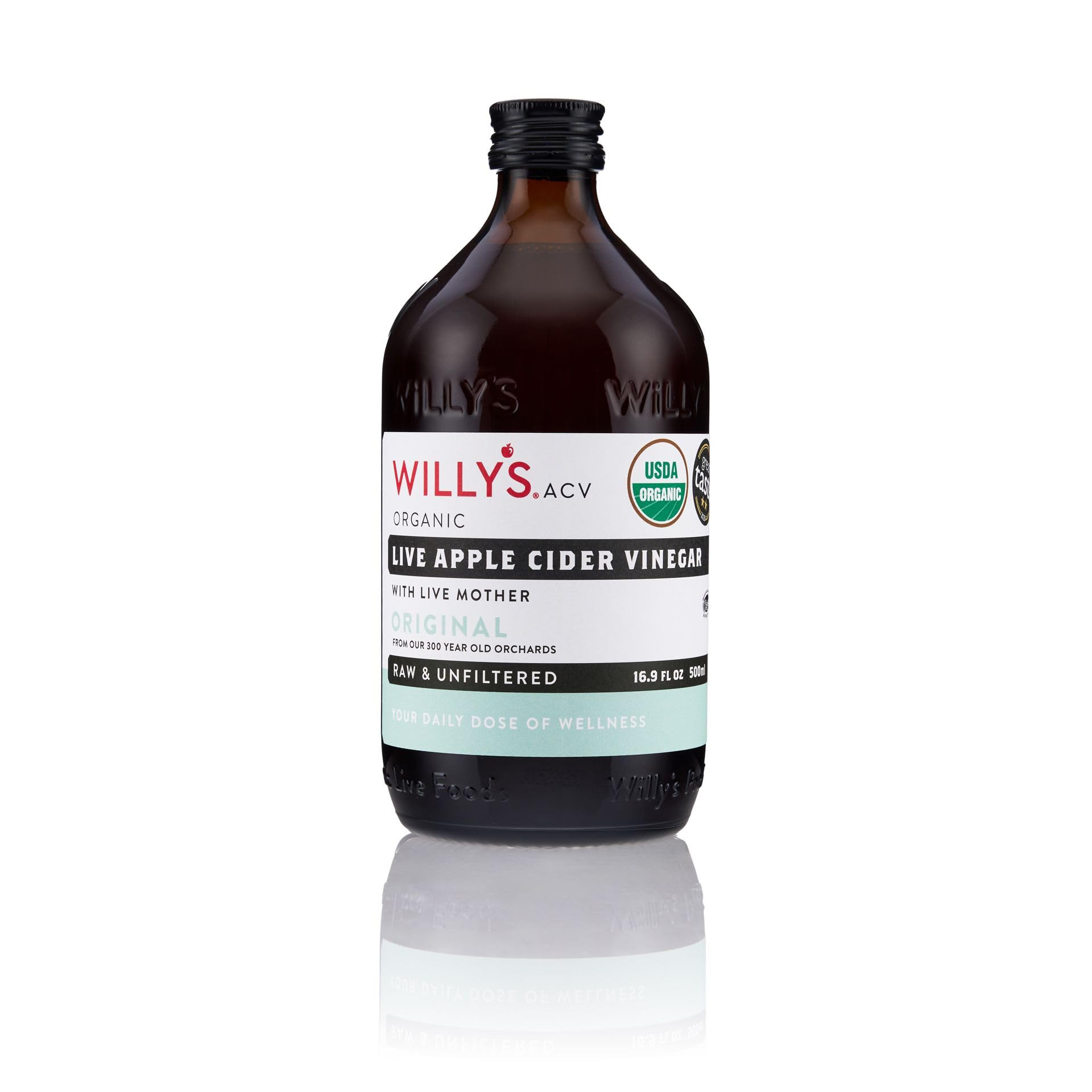 Willy's Organic ACV Apple Cider Vinegar with Mother - Probiotocs for Detox and Gut Health. 16.9oz... | Amazon (US)